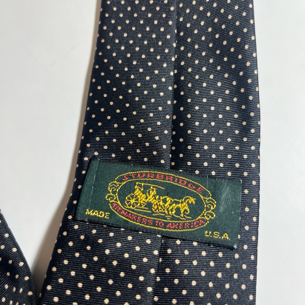 Sturbridge Polka Dot Navy Silk Tie